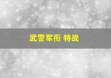 武警军衔 特战